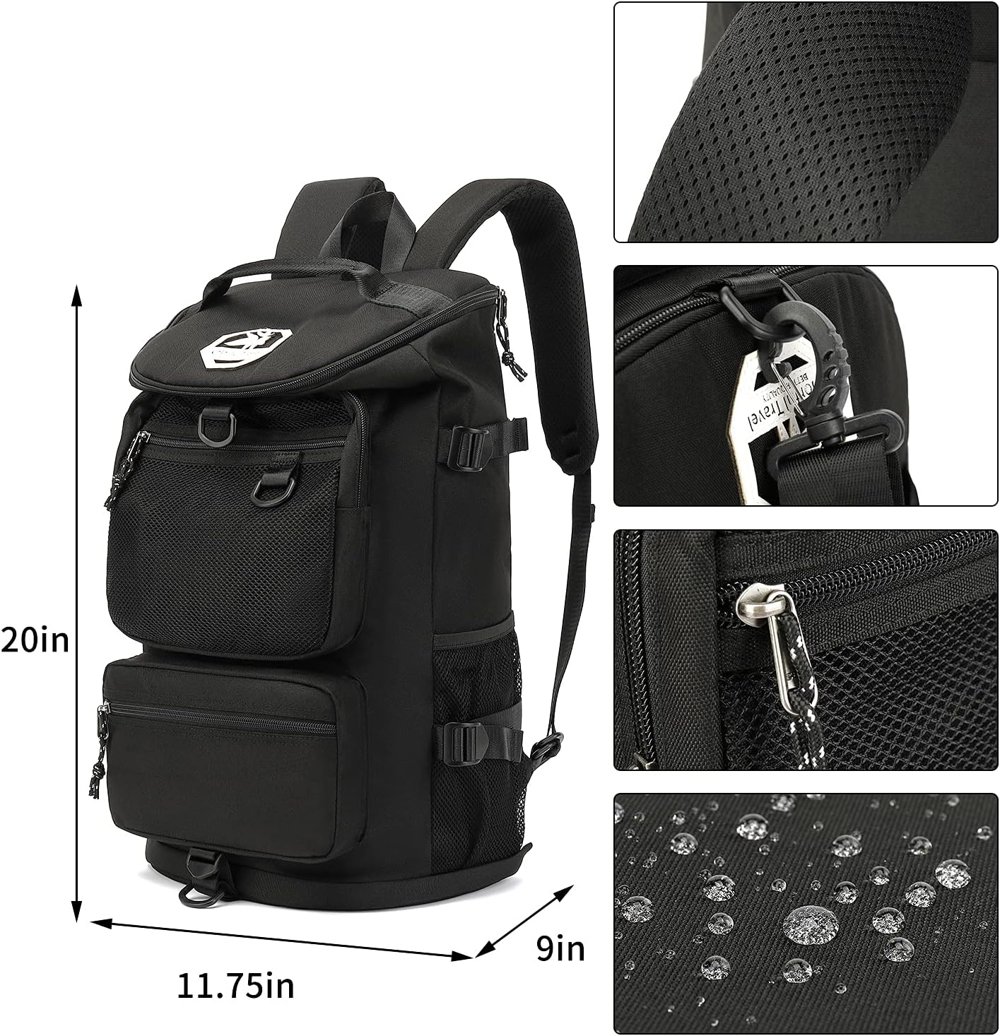 Gym Duffle Bag Backpack 4-Way Waterproof with Shoes Compartment for travel Sport Hiking laptop - Colors B