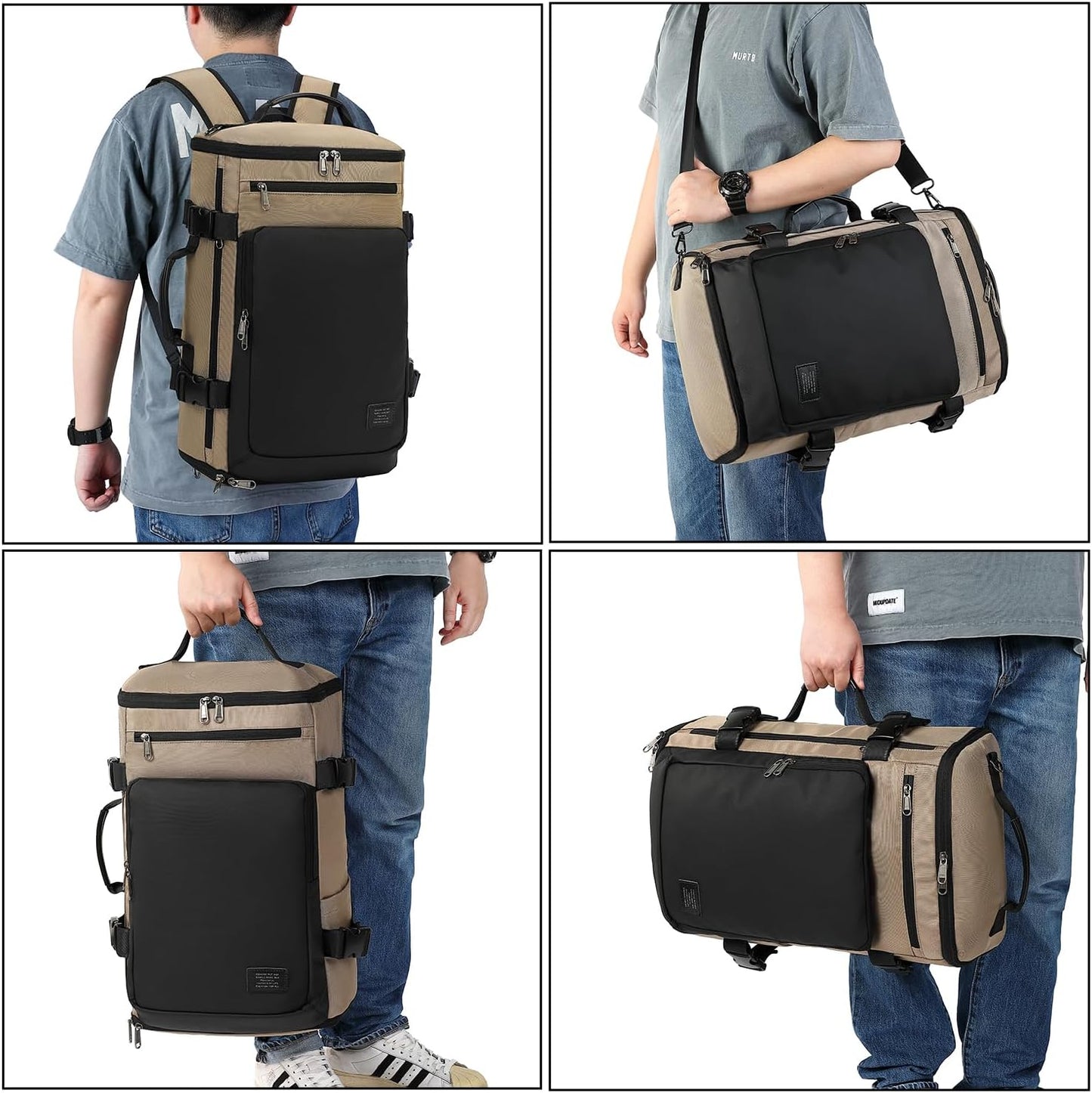 Gym Duffle Bag Backpack 4-Way Waterproof with Shoes Compartment for travel Sport Hiking laptop - Colors B