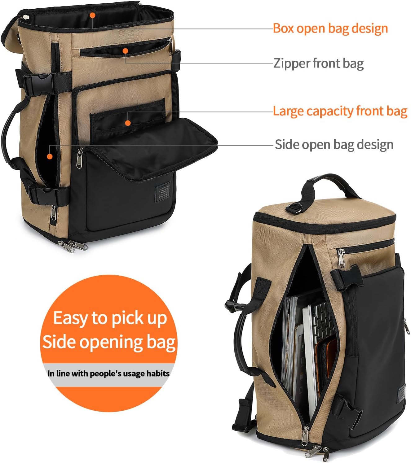 Gym Duffle Bag Backpack 4-Way Waterproof with Shoes Compartment for travel Sport Hiking laptop - Colors B
