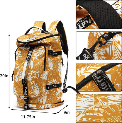 Gym Duffle Bag Backpack 4-Way Waterproof with Shoes Compartment for travel Sport Hiking laptop - Colors B