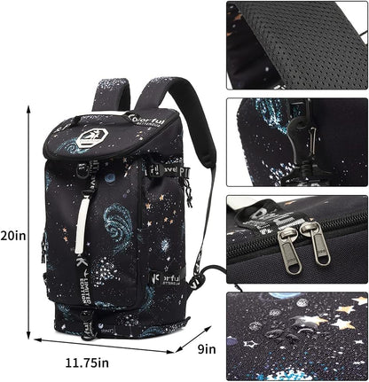 Gym Duffle Bag Backpack 4-Way Waterproof with Shoes Compartment for travel Sport Hiking laptop - Colors B