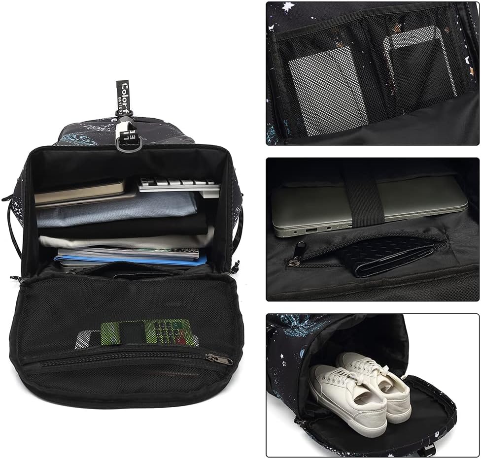 Gym Duffle Bag Backpack 4-Way Waterproof with Shoes Compartment for travel Sport Hiking laptop - Colors B