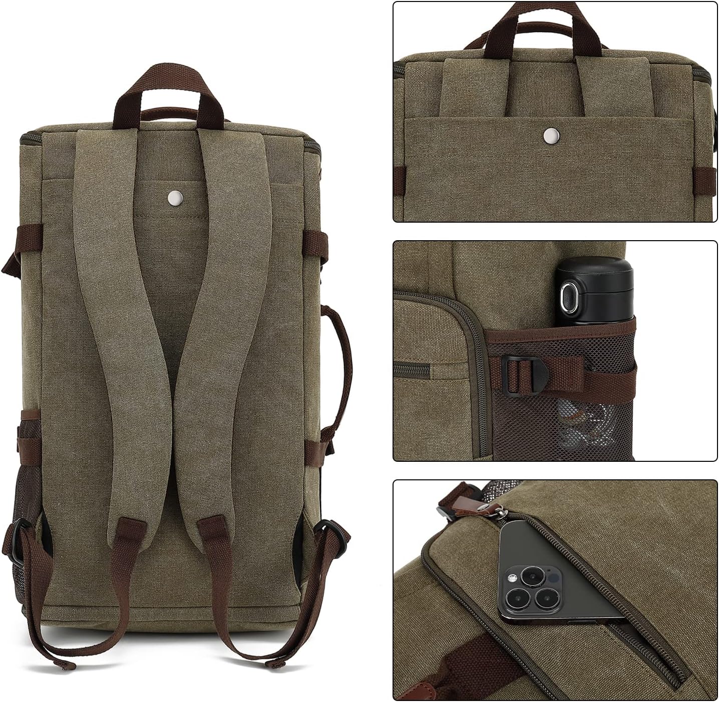 Gym Duffle Bag Backpack 4-Way Waterproof with Shoes Compartment for travel Sport Hiking laptop - Colors B