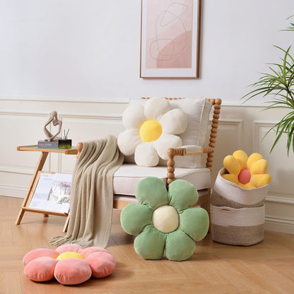 Flower Pillow,15.75" Daisy Pillow Blue Decorative Pillows | Throw Pillows,Short Plush,PP Cotton Filling,Flower Shaped,Seating Cushion,for Sofa Couch Bed,Spring Cute Home Decor