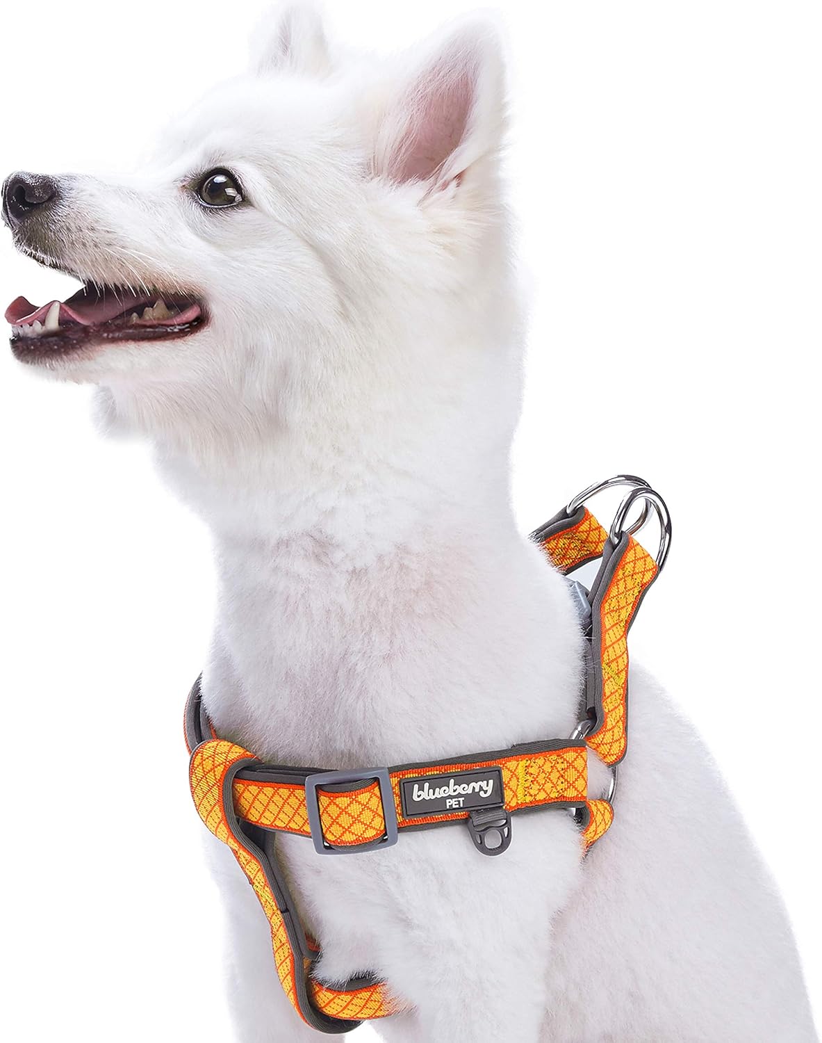 2 Colors Soft & Comfy Step-in Urban Chic Diamond Pattern Padded Dog Harness, Chest Girth 19.5" - 25.5", Sparking Yellow, Medium, Adjustable Harnesses for Dogs