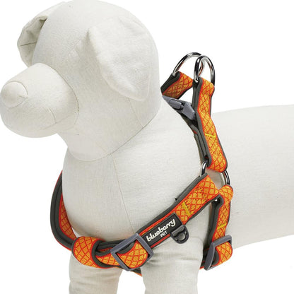 2 Colors Soft & Comfy Step-in Urban Chic Diamond Pattern Padded Dog Harness, Chest Girth 19.5" - 25.5", Sparking Yellow, Medium, Adjustable Harnesses for Dogs
