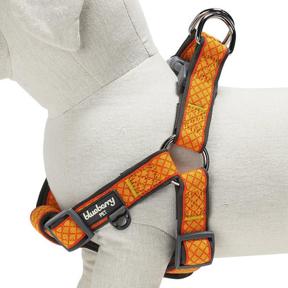 2 Colors Soft & Comfy Step-in Urban Chic Diamond Pattern Padded Dog Harness, Chest Girth 19.5" - 25.5", Sparking Yellow, Medium, Adjustable Harnesses for Dogs