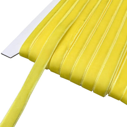 Yellow 25 Yards 3/8" Velvet Ribbon Lots Bulk (Yellow, 3/8"(10mm))