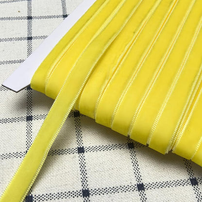 Yellow 25 Yards 3/8" Velvet Ribbon Lots Bulk (Yellow, 3/8"(10mm))