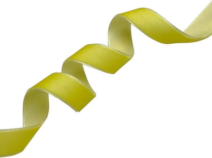 Yellow 25 Yards 3/8" Velvet Ribbon Lots Bulk (Yellow, 3/8"(10mm))