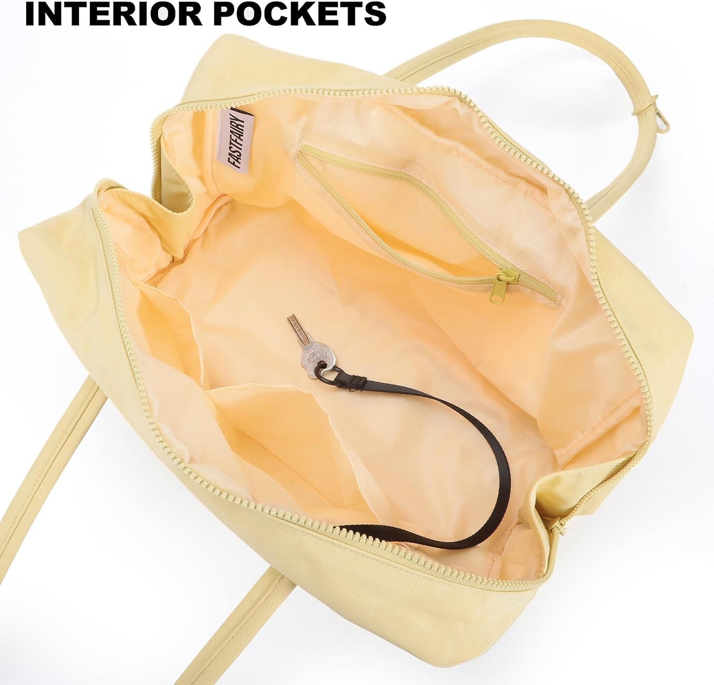 Nylon Bowler Bag for Women: Slouchy Lightweight with Charm Loop | Shoulder,Handbags,Tote,Hobo,Cute,East-West,Key Strap,Small,Roomy,Machine Washable,Everyday Use Outings