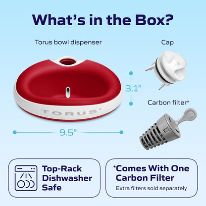 Filtered Portable Dog Water Dispenser [Upgraded 2026], 1L / 34oz, Automatic Pet Water Dispenser, No Spill, Noise-Free Dog Water Bowl Dispenser, No Power, Ideal for Small Pets