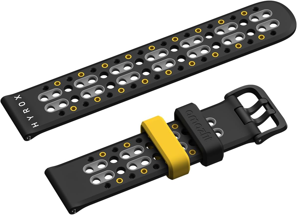 Official Hyrox 22mm Silicone Replacement Strap for Various Models | Compatible with Balance 2, Balance, Bip 6, T-Rex 3, Cheetah Pro, Bip 5, Cheetah, GTR 4