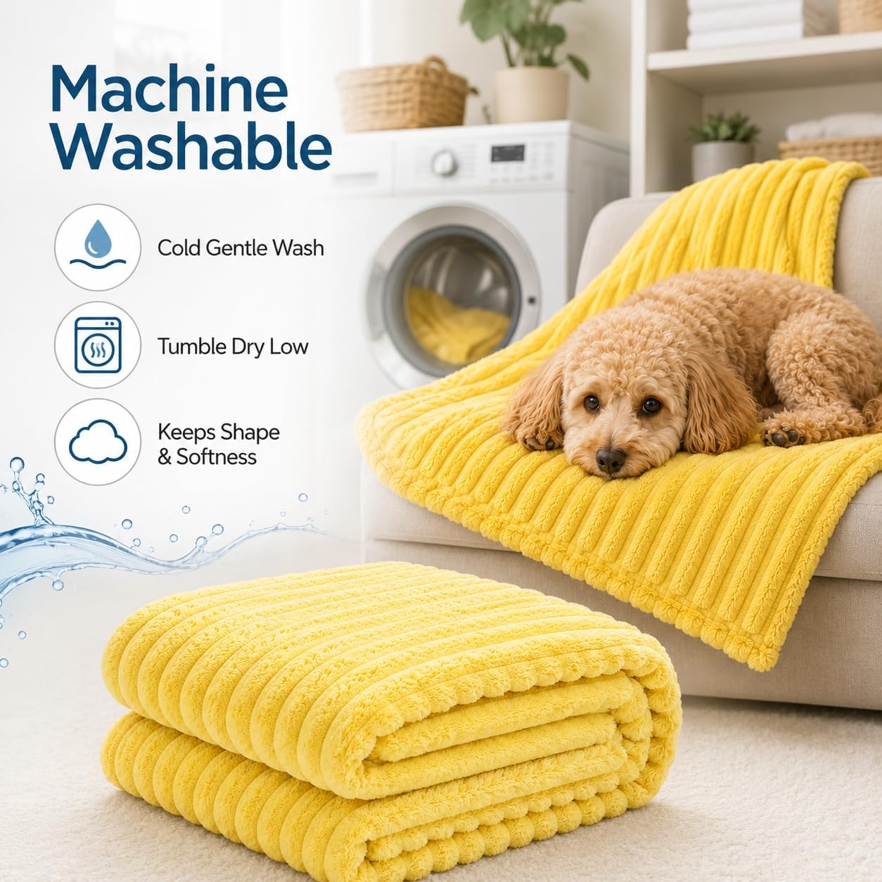 Emotional Support Blanket for Dogs, Yellow Dog Blanket，Yellow：27.6 "x39.4" | Washable, Calming Security Pet Blanket, Throw Rabbit Designed for Pets