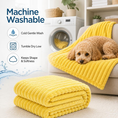 Emotional Support Blanket for Dogs, Yellow Dog Blanket，Yellow：27.6 "x39.4" | Washable, Calming Security Pet Blanket, Throw Rabbit Designed for Pets
