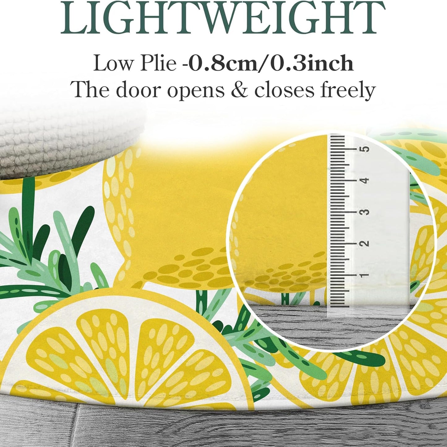 Round Lemon Rug Yellow Circle Rugs for Bedroom Dorm Living Room Lemon Tree Area Rug Floor Mat Pad Doormat Carpet, 3'X3'(90x90cm)