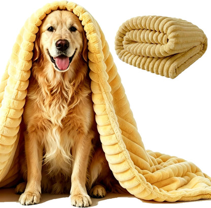 Yellow Dog Blanket, Emotional Yellow Blankets for Dog, Rabbit Hair Plush, Designed for Pets, Soft and Comfortable for Indoors Sofa, Kennel (70×100cm/27.56×39.37in)