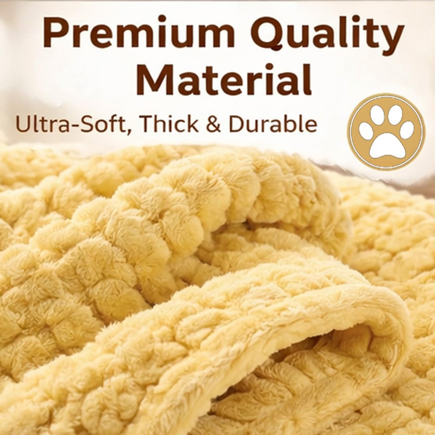 Yellow Dog Blanket, Emotional Yellow Blankets for Dog, Rabbit Hair Plush, Designed for Pets, Soft and Comfortable for Indoors Sofa, Kennel (70×100cm/27.56×39.37in)