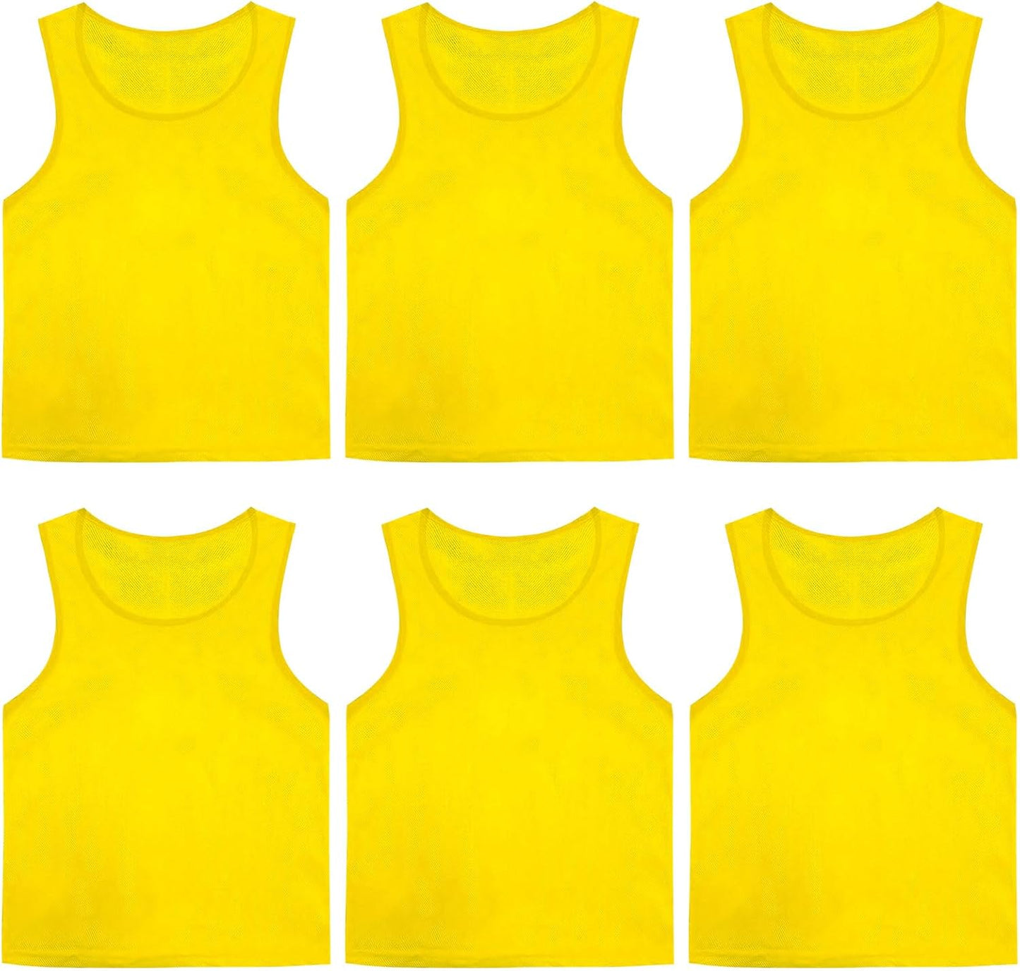 Pinnies Set of 6,Mesh Practice Jersey Scrimmage Vest Team Football Soccer Training Bibs for Sports Adult Child Youth