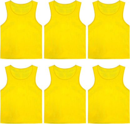 Pinnies Set of 6,Mesh Practice Jersey Scrimmage Vest Team Football Soccer Training Bibs for Sports Adult Child Youth