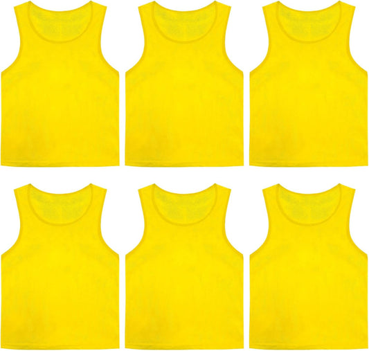 Pinnies Set of 6,Mesh Practice Jersey Scrimmage Vest Team Football Soccer Training Bibs for Sports Adult Child Youth