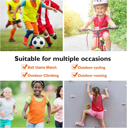 Pinnies Set of 6,Mesh Practice Jersey Scrimmage Vest Team Football Soccer Training Bibs for Sports Adult Child Youth