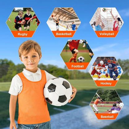 Pinnies Set of 6,Mesh Practice Jersey Scrimmage Vest Team Football Soccer Training Bibs for Sports Adult Child Youth