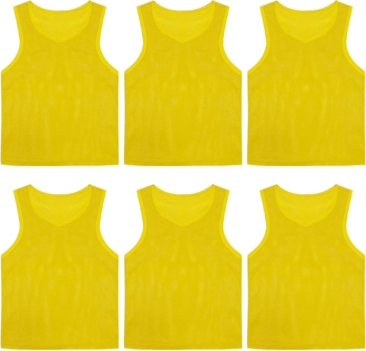 Pinnies Set of 6,Mesh Practice Jersey Scrimmage Vest Team Football Soccer Training Bibs for Sports Adult Child Youth