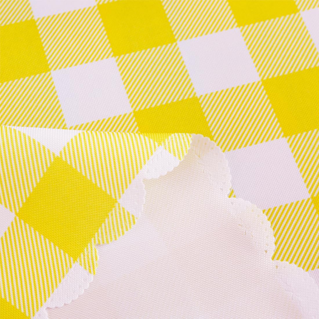Yellow Gingham Tablecloth for Rectangle Tables-Checkered Table Cloth Waterproof Kitchen & Table Linens-Polyester Buffalo Plaid Wrinkle Free Table Cover(Light Yellow 60x72in)