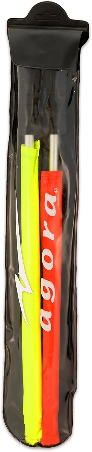 Pro Line Premium Regulation Soccer Referee Flags with Case, Red/Yellow