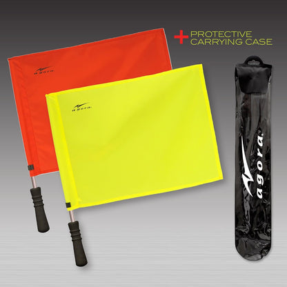 Pro Line Premium Regulation Soccer Referee Flags with Case, Red/Yellow