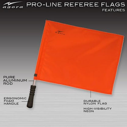 Pro Line Premium Regulation Soccer Referee Flags with Case, Red/Yellow