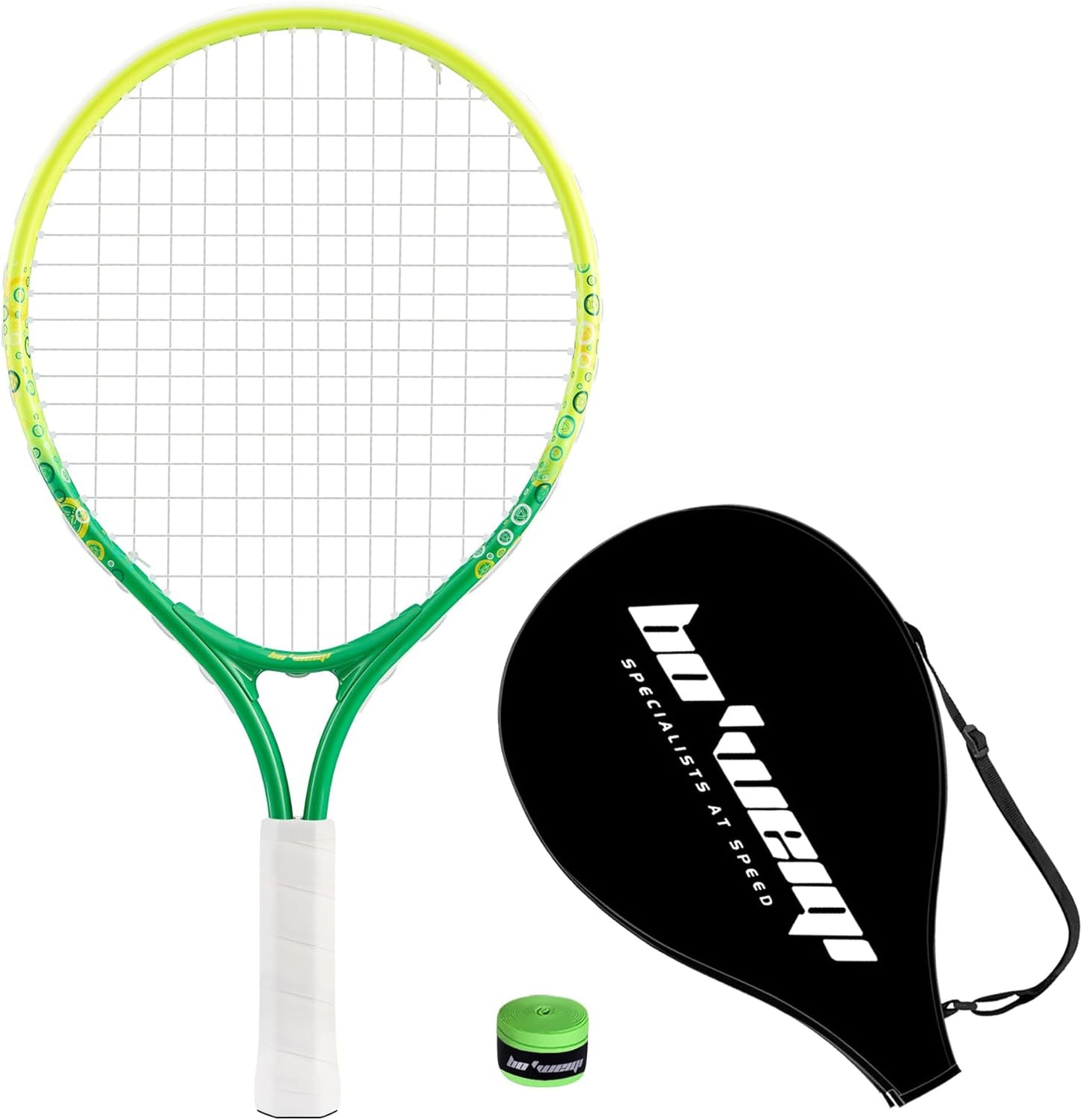 17"-25" Kids Tennis Racket for Aged 2-12 Lightweight Youth Tennis Racquet for Girls and Boys Outdoor/Indoor Sports with 1 Non-Slip Grip and 1 Shoulder Strap Bag Easy Carry