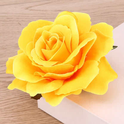 Yellow Rose Hair Clip Artificial Flower Hairpin Brooch for Women | Charming Artificial Rose Design .Perfect Accessory For Proms, Weddings, Or Any Special Party Look.