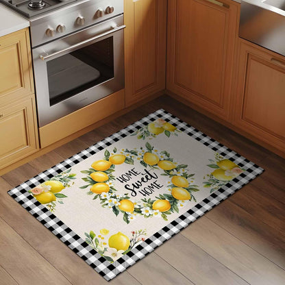 Lemon Entryway Rug 2'x3', Farmhouse Yellow Fruit Small Area Rug Non-Slip Front Door Mat Washable Floor Carpet for Indoor Entrance Kitchen Bathroom