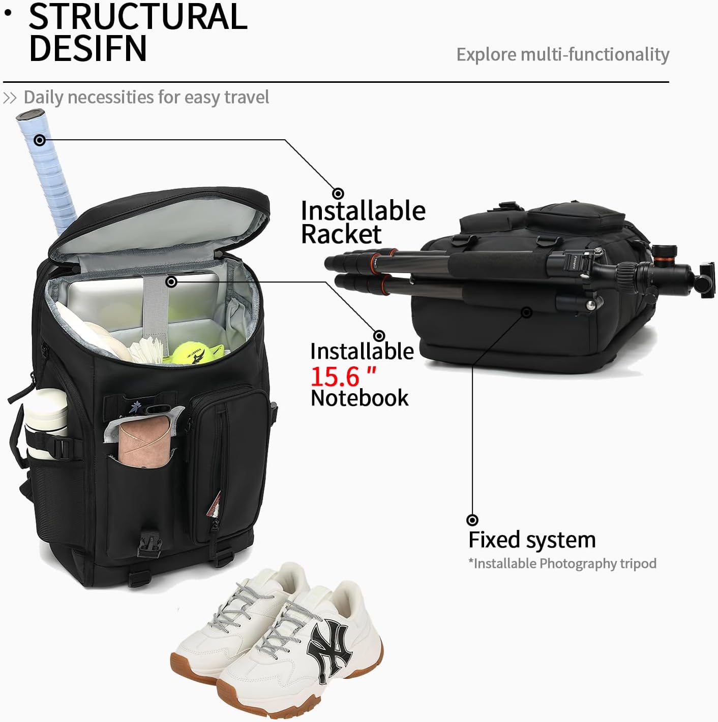 Gym Duffle Bag Backpack 4-Way Waterproof with Shoes Compartment for travel Sport Hiking laptop - Colors A