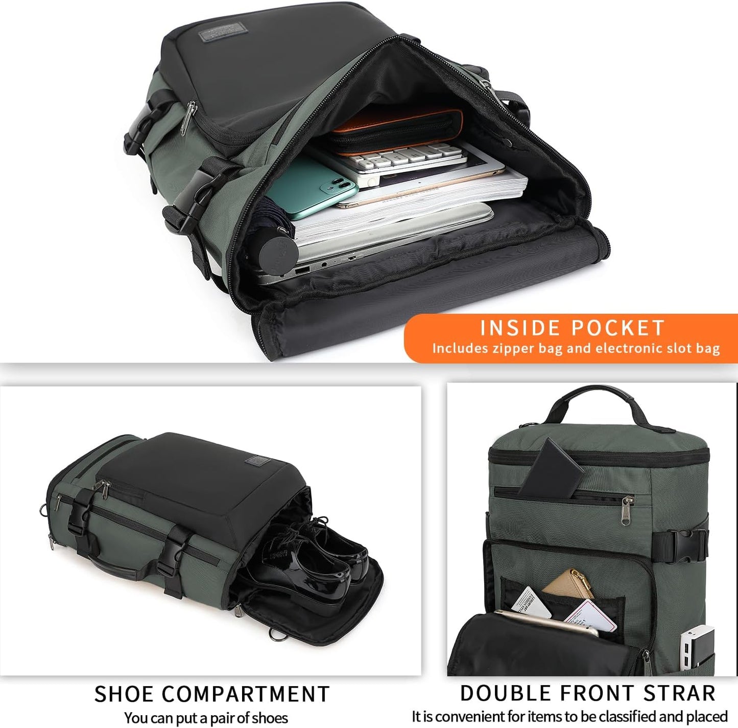 Gym Duffle Bag Backpack 4-Way Waterproof with Shoes Compartment for travel Sport Hiking laptop - Colors A