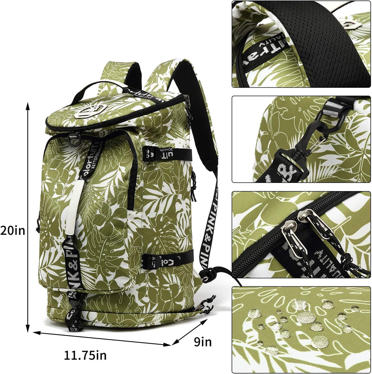 Gym Duffle Bag Backpack 4-Way Waterproof with Shoes Compartment for travel Sport Hiking laptop - Colors A