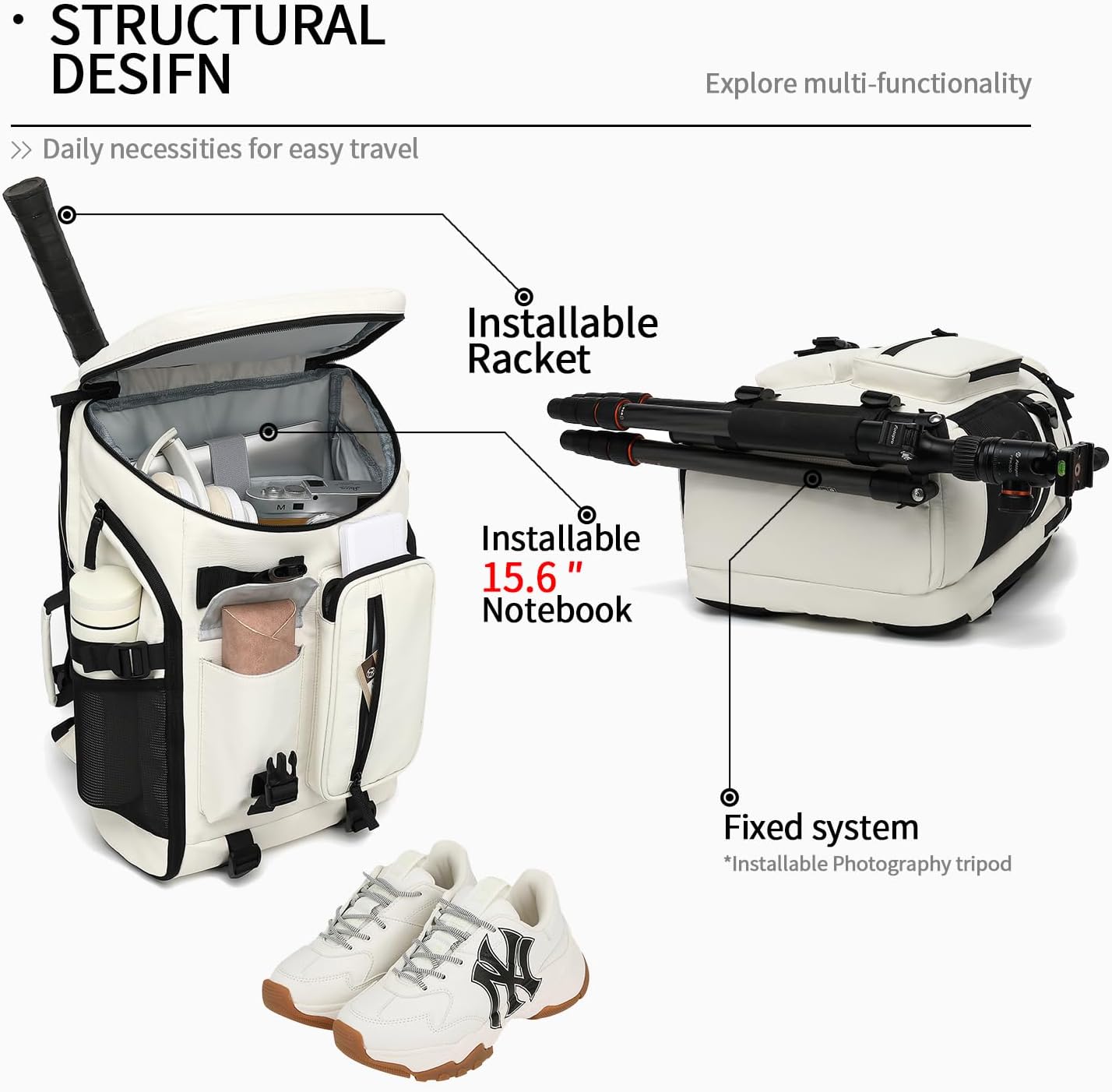 Gym Duffle Bag Backpack 4-Way Waterproof with Shoes Compartment for travel Sport Hiking laptop - Colors A