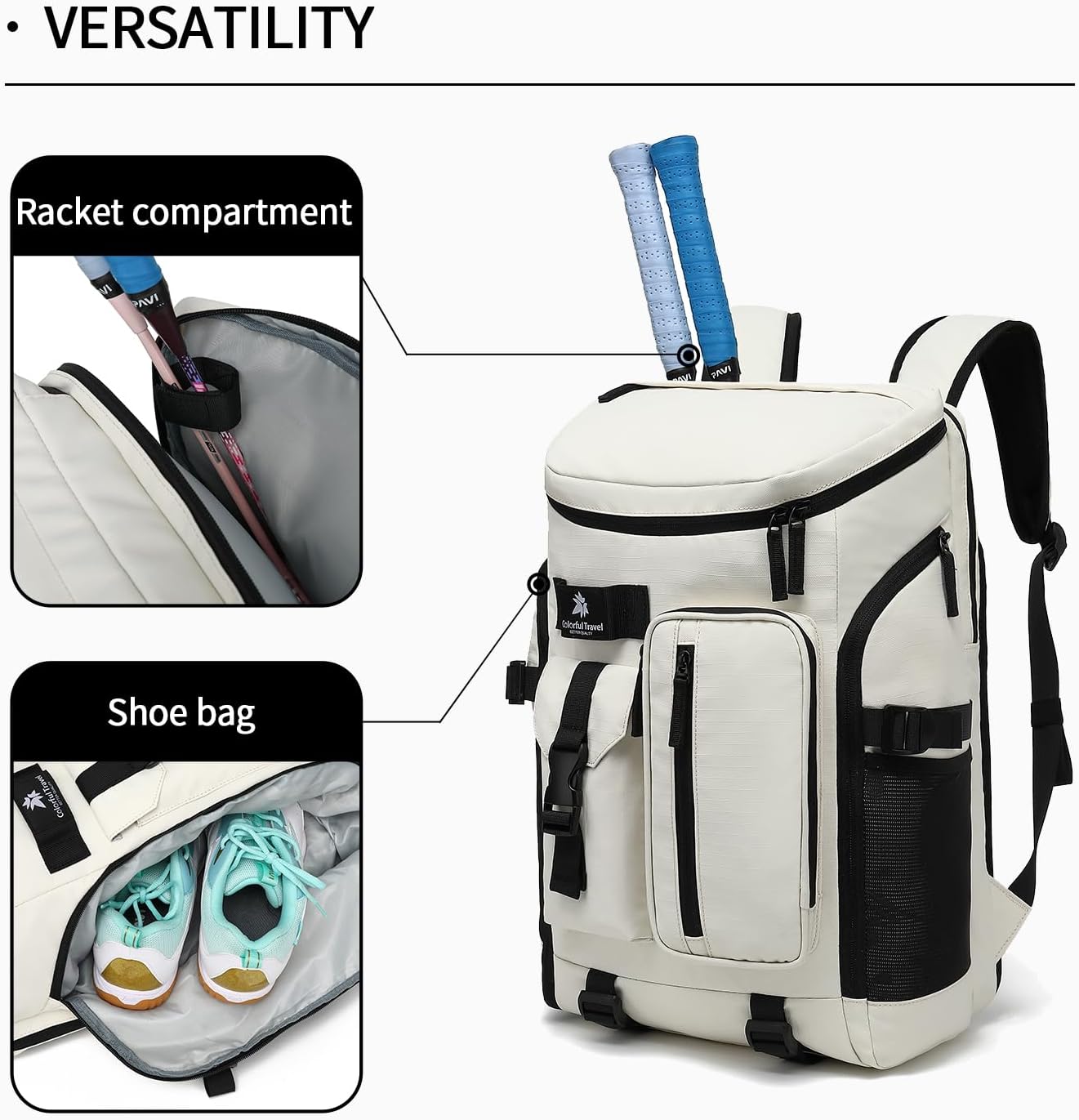 Gym Duffle Bag Backpack 4-Way Waterproof with Shoes Compartment for travel Sport Hiking laptop - Colors A