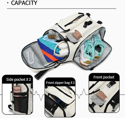 Gym Duffle Bag Backpack 4-Way Waterproof with Shoes Compartment for travel Sport Hiking laptop - Colors A
