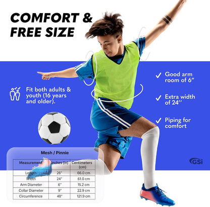 Mesh Training Pinnies for Soccer Basketball and Team Sports