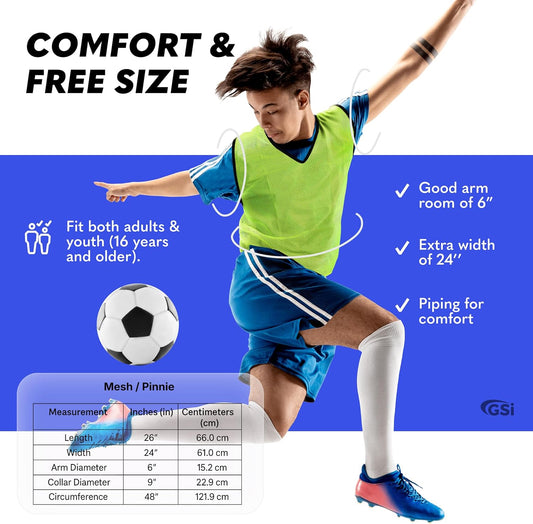 Mesh Training Pinnies for Soccer Basketball and Team Sports