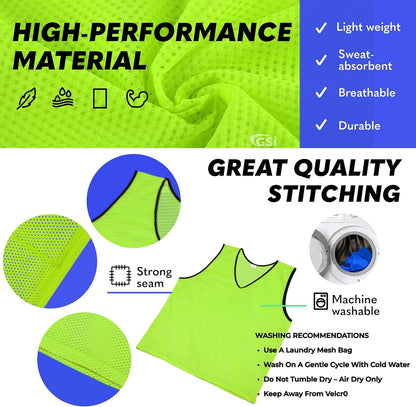 Mesh Training Pinnies for Soccer Basketball and Team Sports