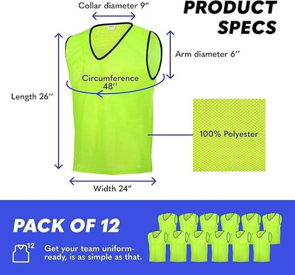Mesh Training Pinnies for Soccer Basketball and Team Sports