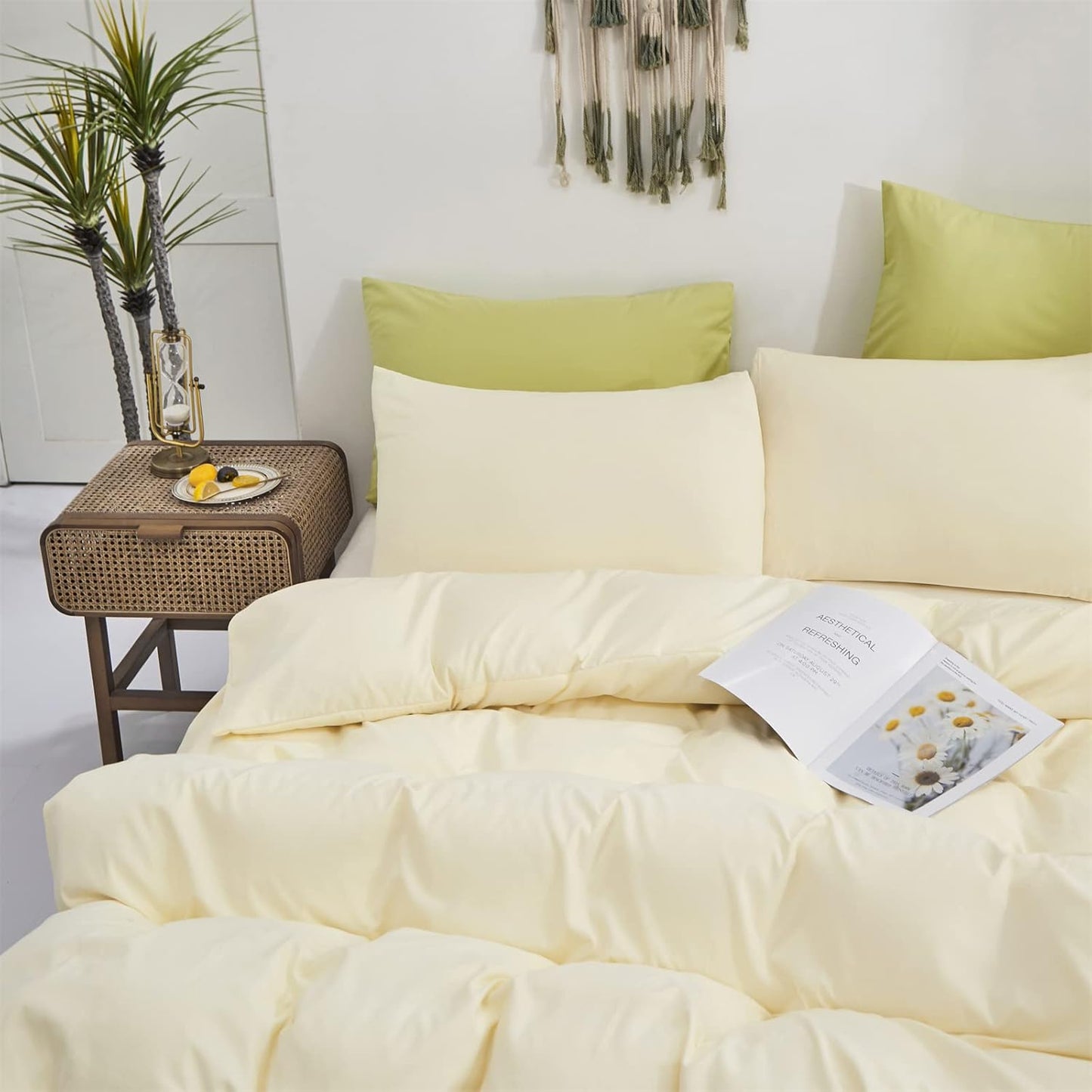 Light Yellow Comforter Set Queen Off White Bedding Set Men Beige Breathable Ivory Bedding Set Women Soft Off White Queen Ivory Bedding Comforter Set Queen