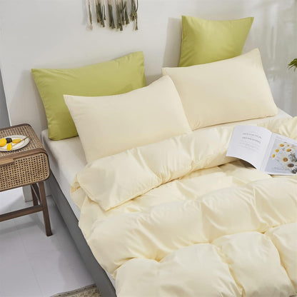 Light Yellow Comforter Set Queen Off White Bedding Set Men Beige Breathable Ivory Bedding Set Women Soft Off White Queen Ivory Bedding Comforter Set Queen