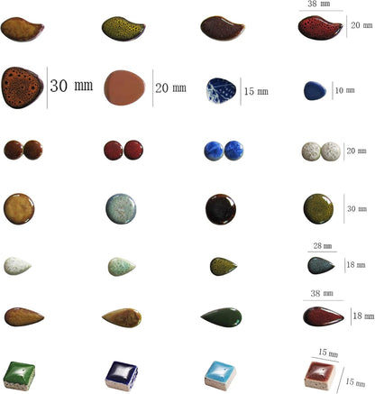 60 Pieces Kiln Transformation Ceramics Mosaic Tiles for Crafts, Yellow Raindrop Bulk Ceramics Pieces Mosaic Supplies for Mosaic Projects Home Decoration(18x28mm)
