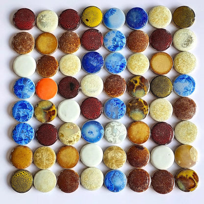 60 Pieces Kiln Transformation Ceramics Mosaic Tiles for Crafts, Yellow Raindrop Bulk Ceramics Pieces Mosaic Supplies for Mosaic Projects Home Decoration(18x28mm)
