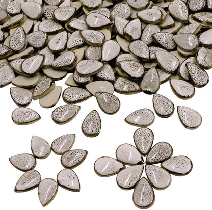 60 Pieces Kiln Transformation Ceramics Mosaic Tiles for Crafts, Yellow Raindrop Bulk Ceramics Pieces Mosaic Supplies for Mosaic Projects Home Decoration(18x28mm)